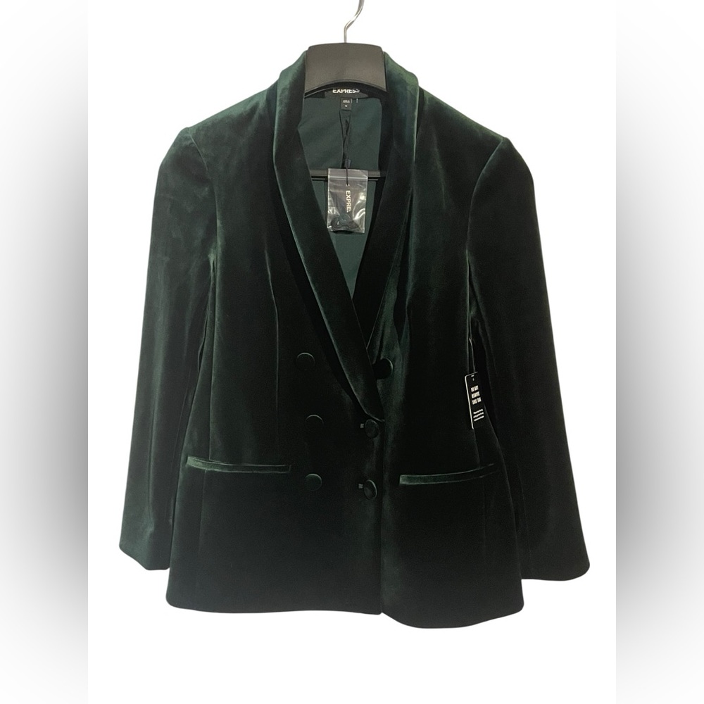 Express Green Velvet double breasted Blazer women’s M